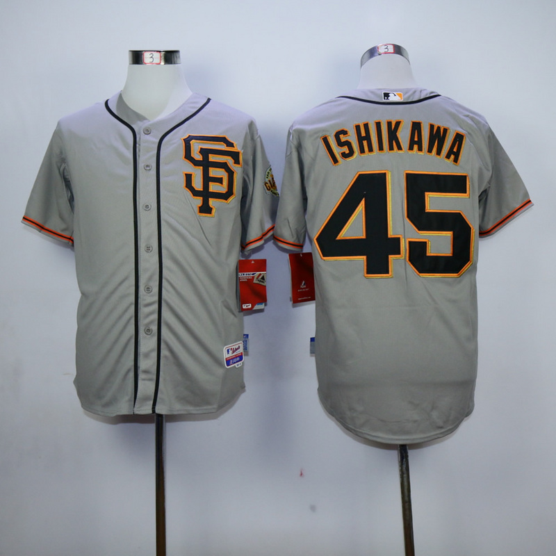 Men San Francisco Giants #45 Ishikawa Grey MLB Jerseys